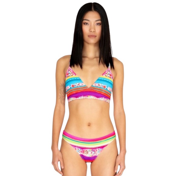 Johnny Was Isabella Tie Back Top & Natalia Hipster Bikini Bottom Set in Multi - Picture 1 of 16